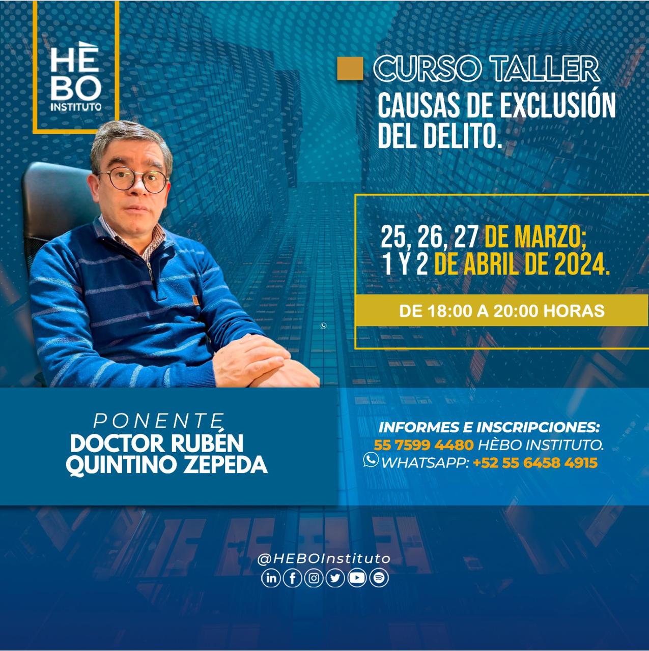 CURSO-TALLER CAUSAS DE EXCLUSIÓN DEL DELITO 