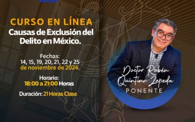 CURSO EN LÍNEA CAUSAS DE EXCLUSIÓN DEL DELITO EN MÉXICO.